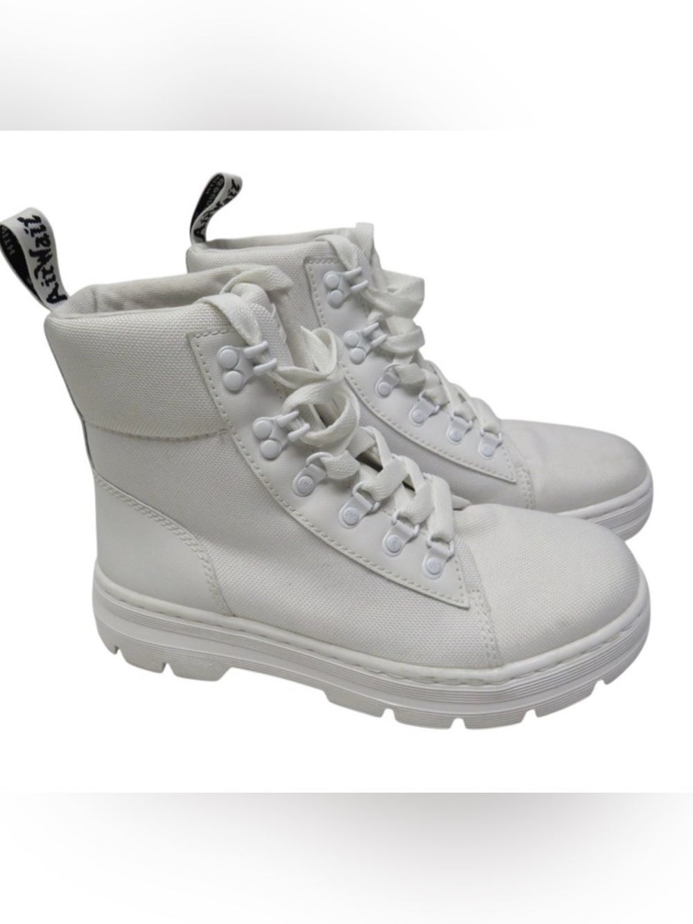Dr. Martens Combs W White Canvas Boots, Size 8 Womens Nice!